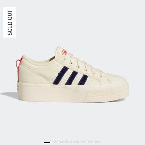 ADIDAS Nizza Platform - 7.5, Gently worn, Cream/Midnight